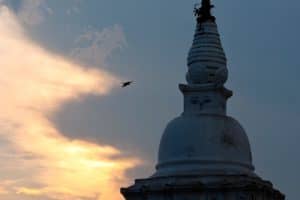 Katmandu. Swayambunath - zachód słońca